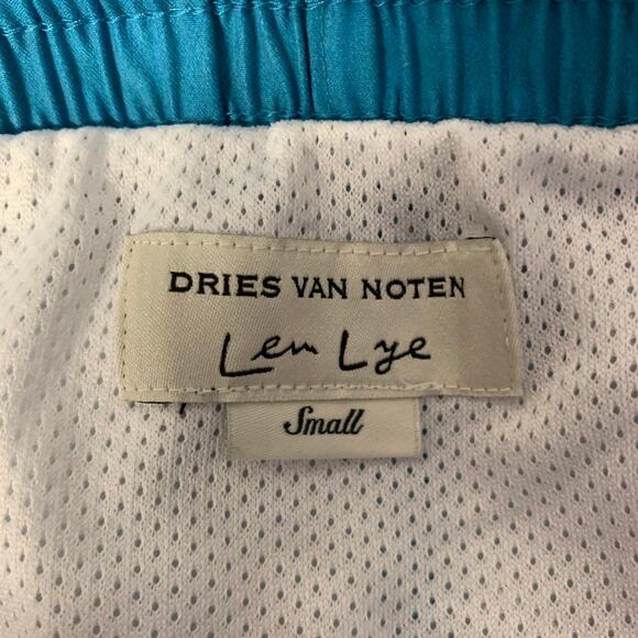 DRIES VAN NOTEN Size S White Pink Blue Abstract Poliammide Swim Trunks - Picture 3 of 4